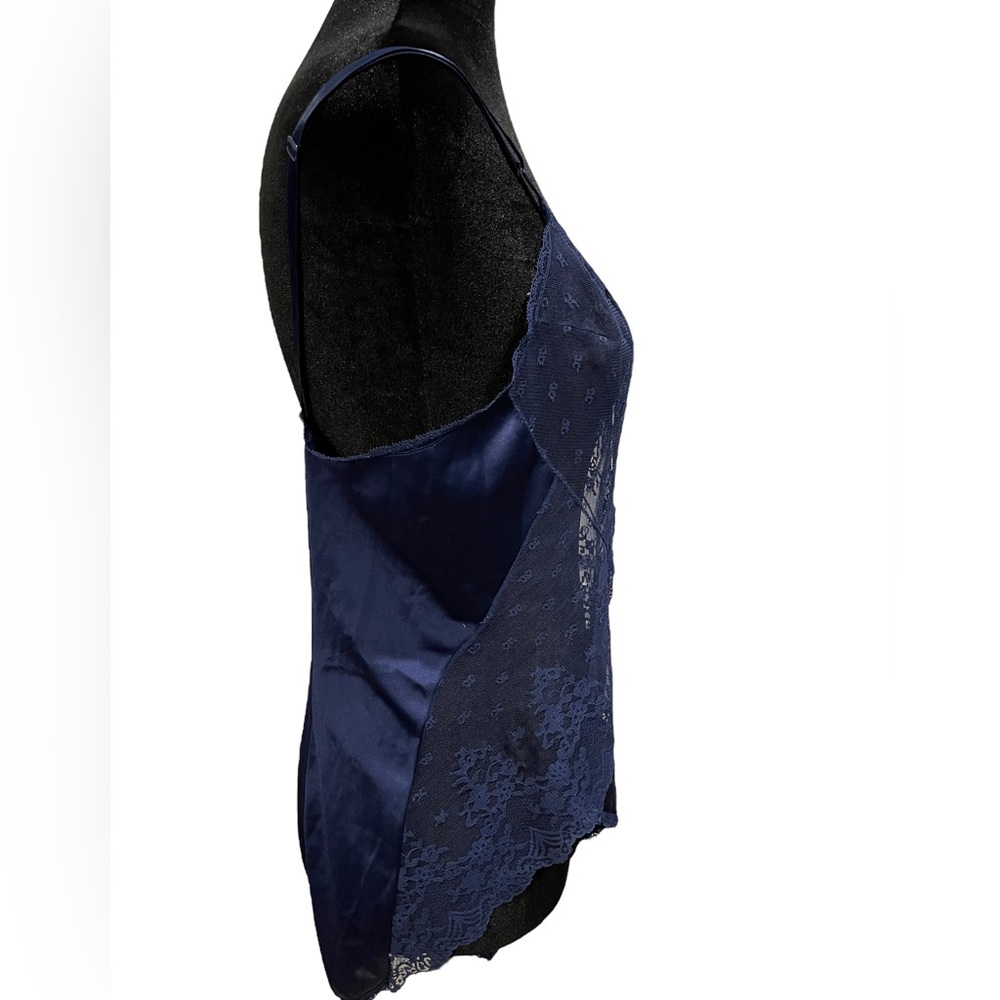 Vanity Fair Vintage Blue Sheer Floral Lace Lingerie Coquette Intimates Teddie - Picture 3 of 8